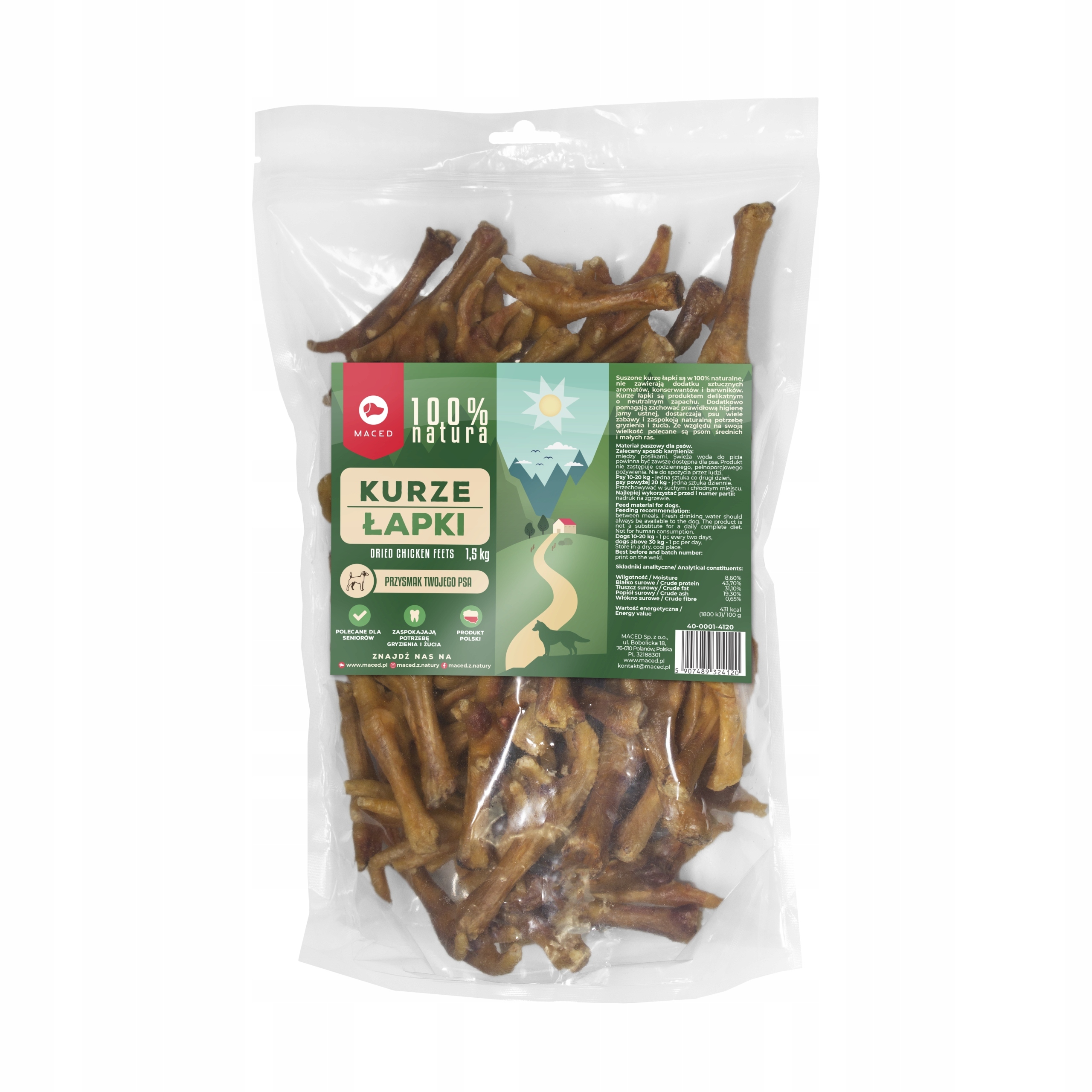 KURZE ŁAPKI NAURALNE 1,5 KG