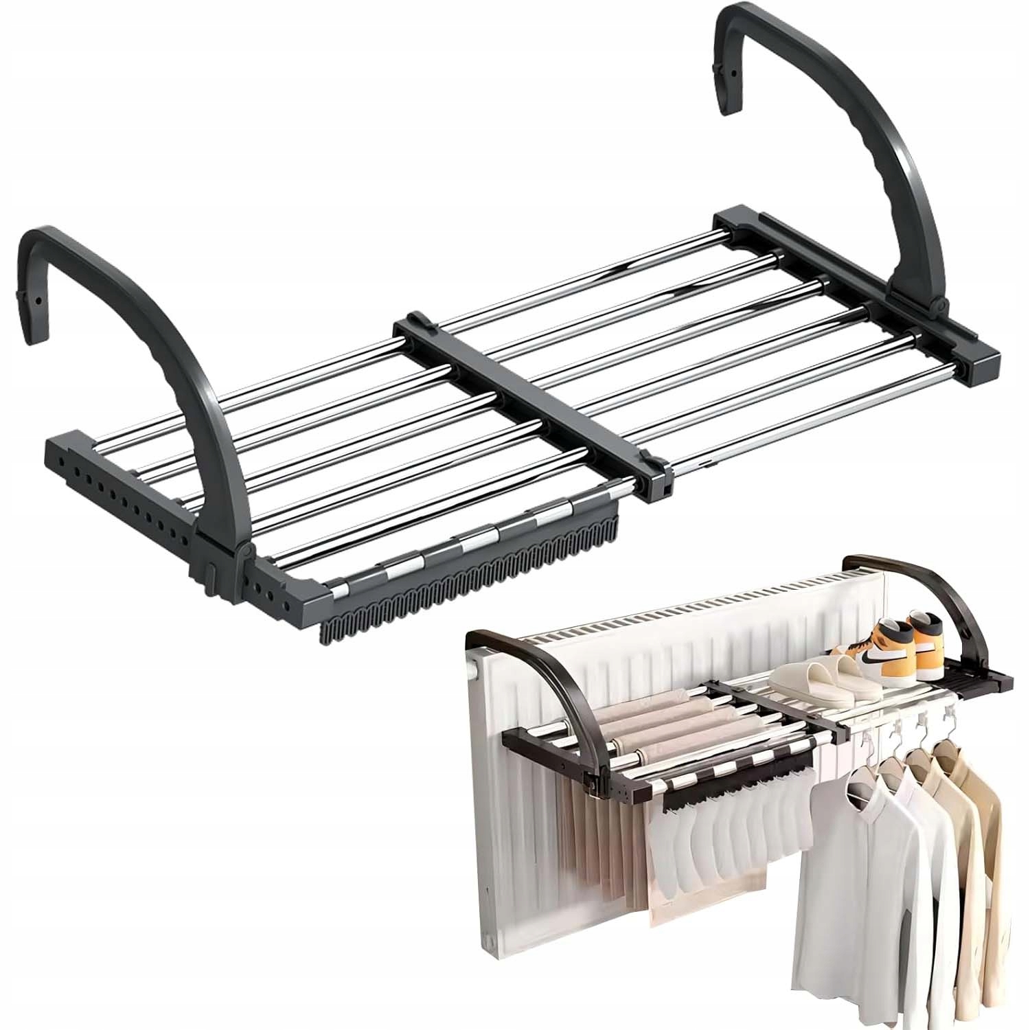 Levně Sušák Stojící Vertikální Na Prádlo Skládací Černý