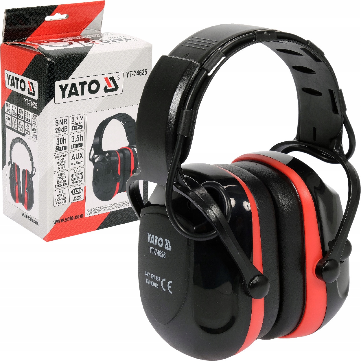 Yato Słuchawki przeciwhałasowe nauszniki z Bluetooth Yato YT-74626