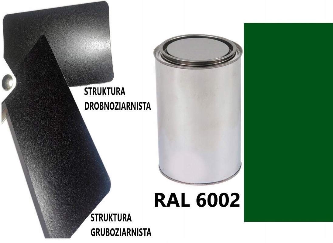 STRUKTURA GRUBOZIARNISTA RAL 6002 MAT 05-08 % DO PLASTIKU METALU AKRYL 1L