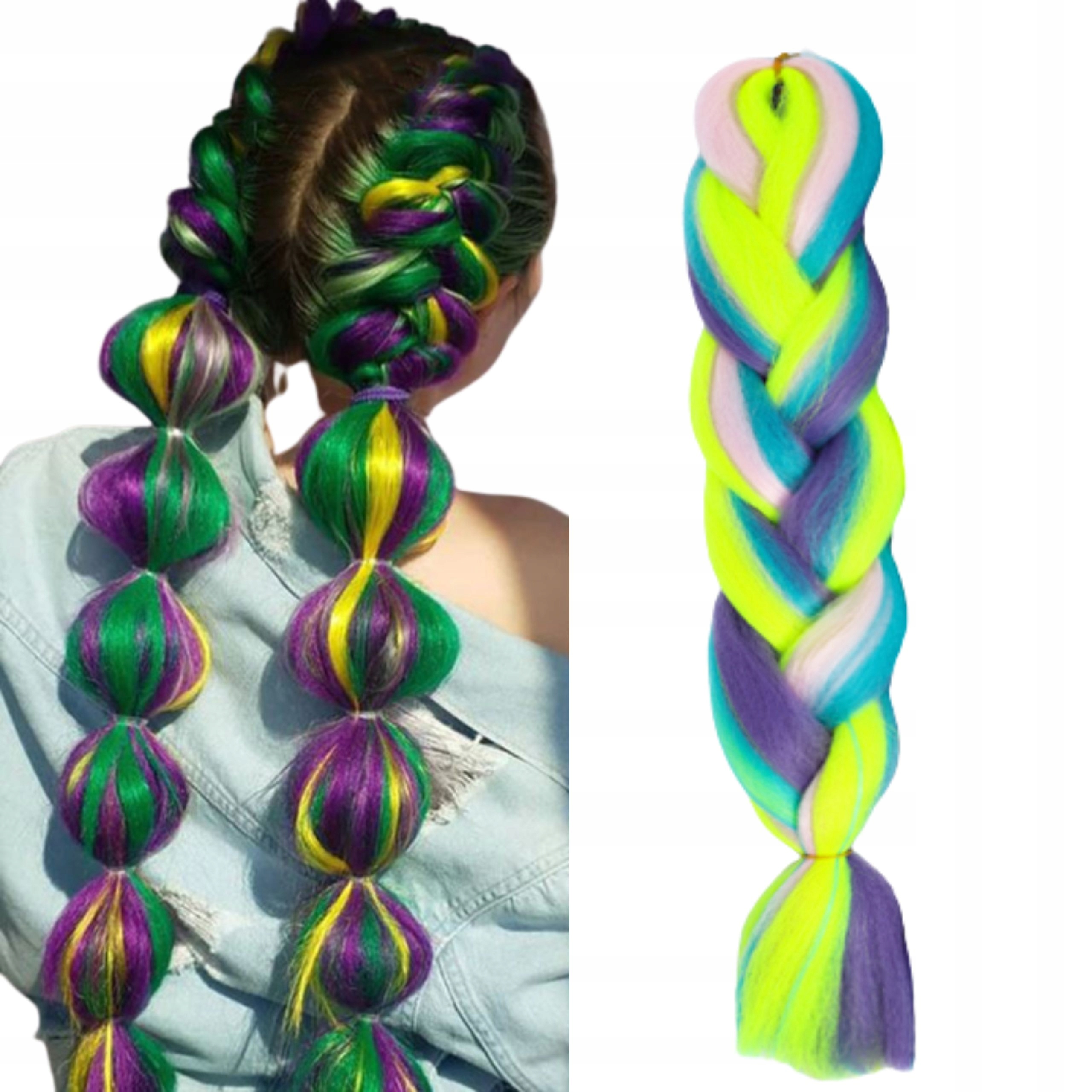 

Włosy Syntetyczne Na Warkoczyki Ombre Kolorowe MIX