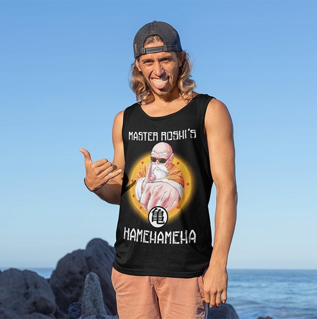 TANK TOP DRAGONBALL MASTER ROSHI Dekolt okrągły