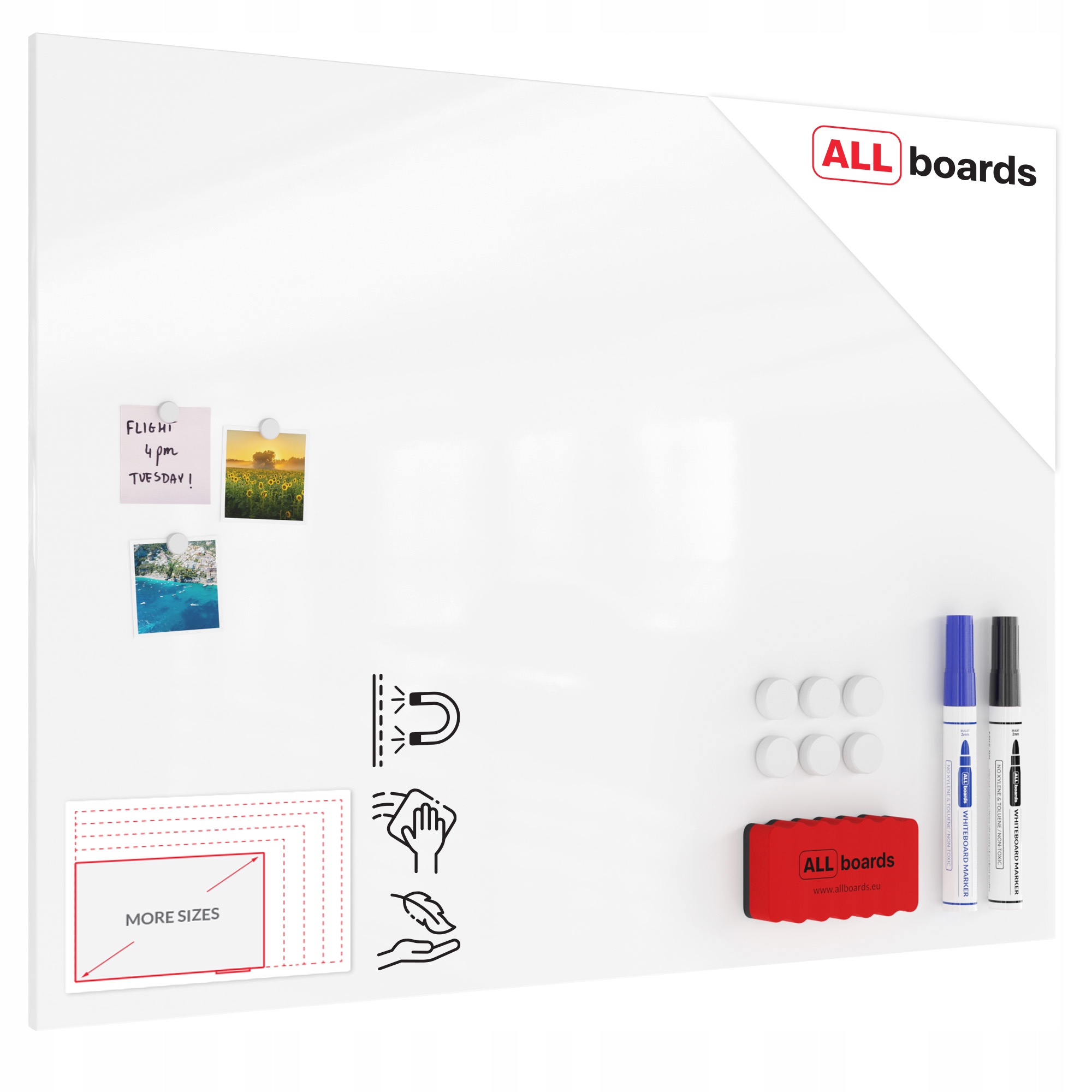 Tablica biała magnetyczna bezramowa 120x90 cm na magnesy