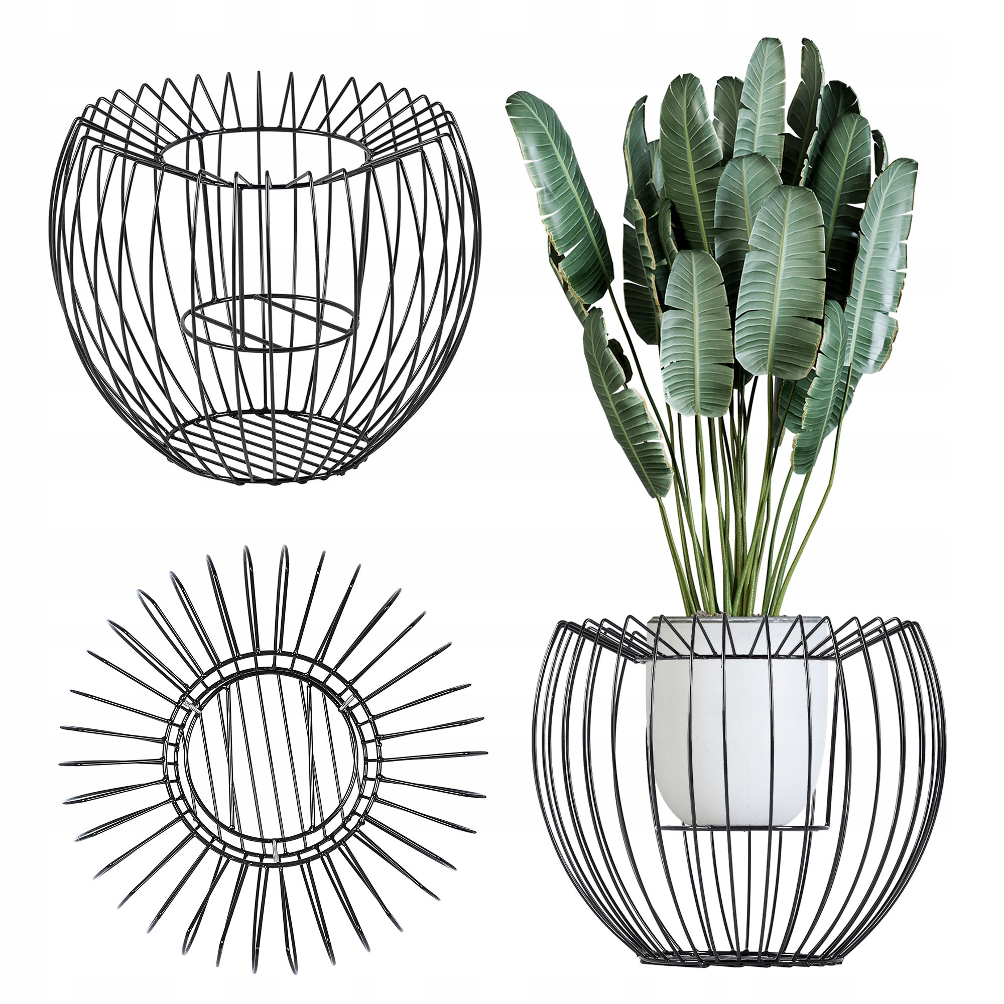 Gabiónový Kvetináč Ochrana Gabion Oceľ Kôš 44 cm Gabionový Záhradný Drôt