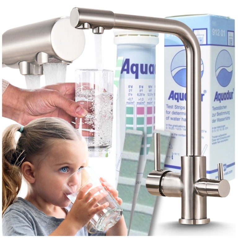 Kuchynská Batéria Pre Filter Vody Stojaca S Perlátorom A Vypustnou Trubicou Inox