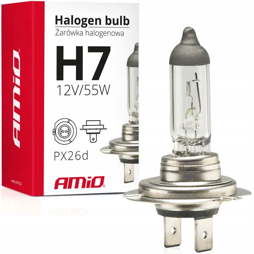 Żarówka Samochodowa Halogenowa H7 12V 55W filtr Uv