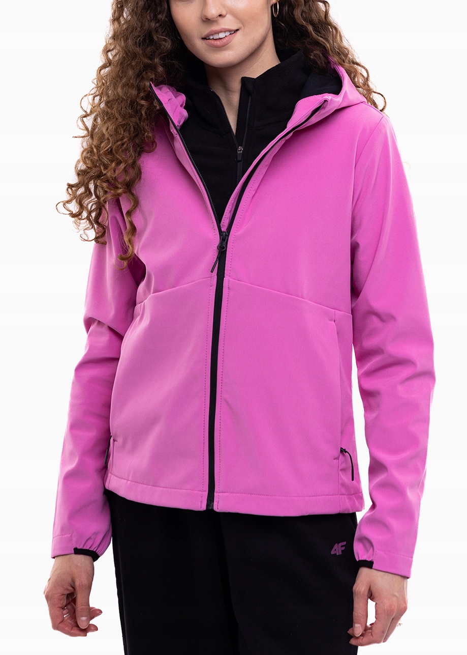4F Dámská softshellová bunda s kapucí, rozepínatelná proti dešti, velikost vel
