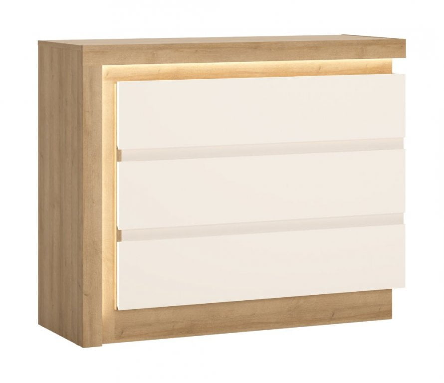 Komoda Lyon Biały / Jasny dąb