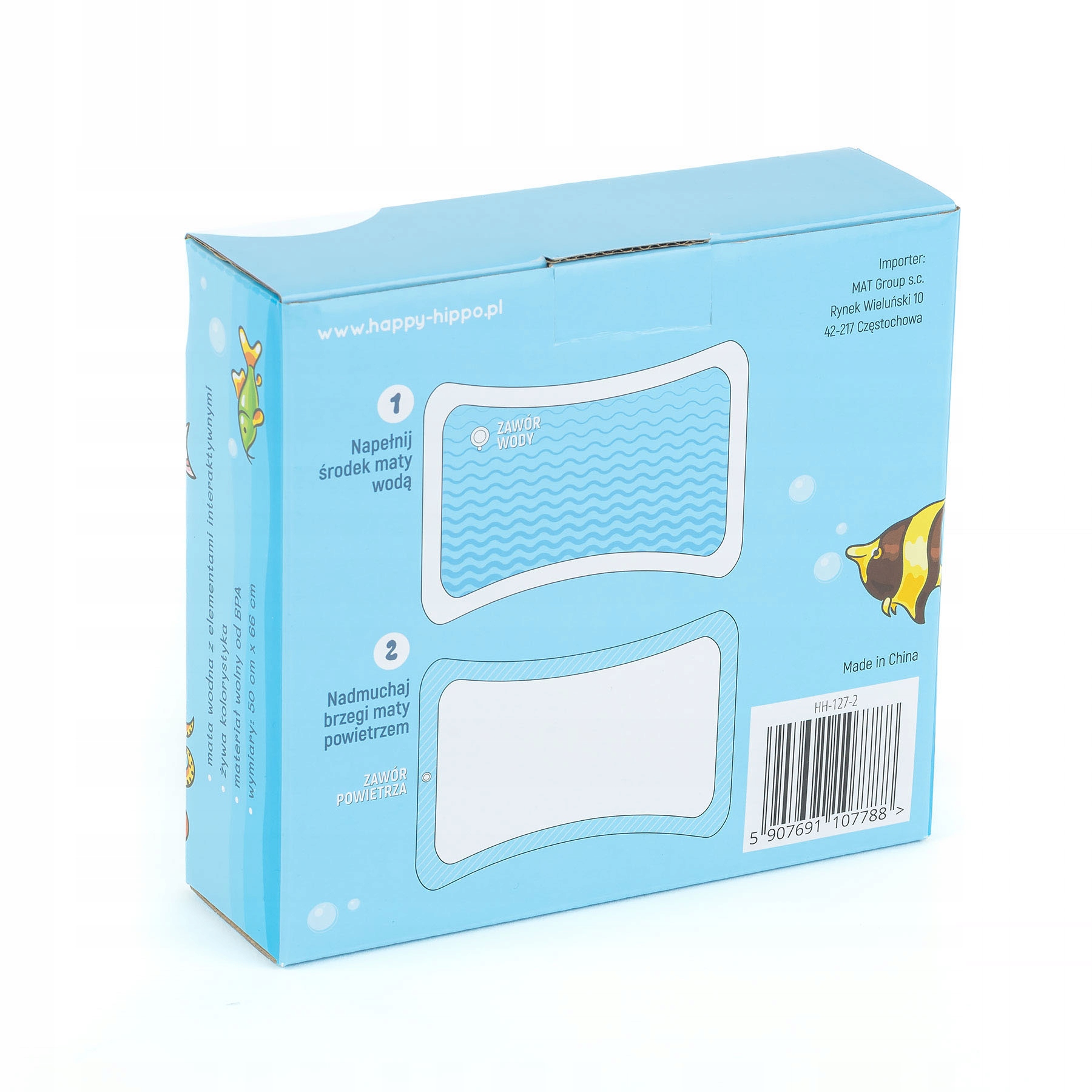 Mata sensoryczna wodna edukacyjna dla niemowlaka duża 50 x 66 Bohater brak