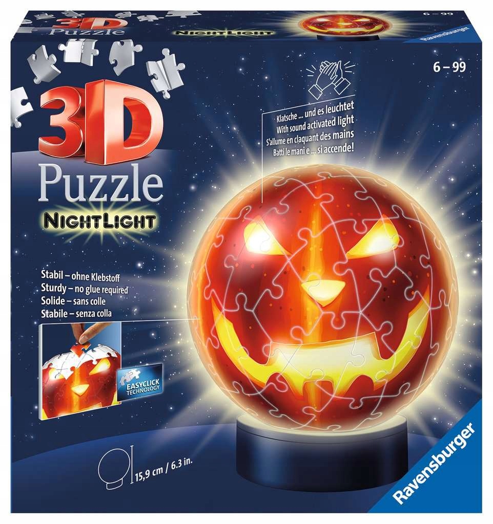 

Ravensburger Puzzle 3D Świecąca Dynia 72 elem.