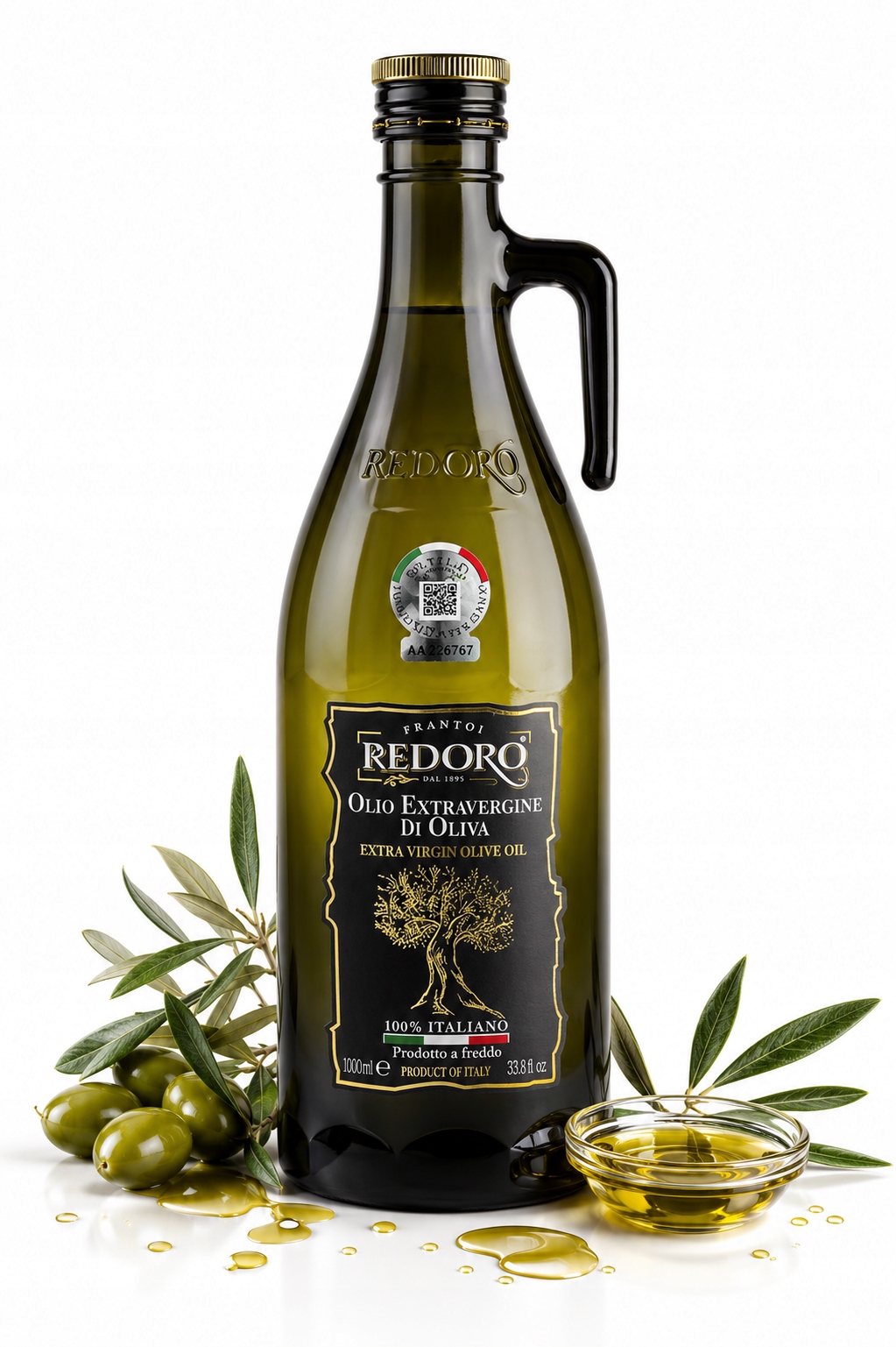Redoro Oliwa Extra Virgin Naturalna 1L Złocisto-Zieloną Barwą