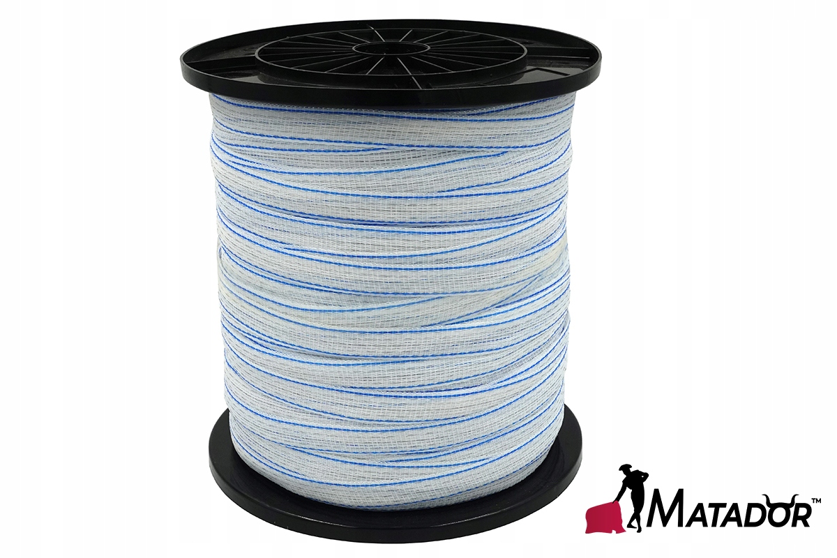 TAŚMA do pastucha biało niebieska OGRODZENIOWA DLA KONI koń 500m x 2cm Długość 500 m