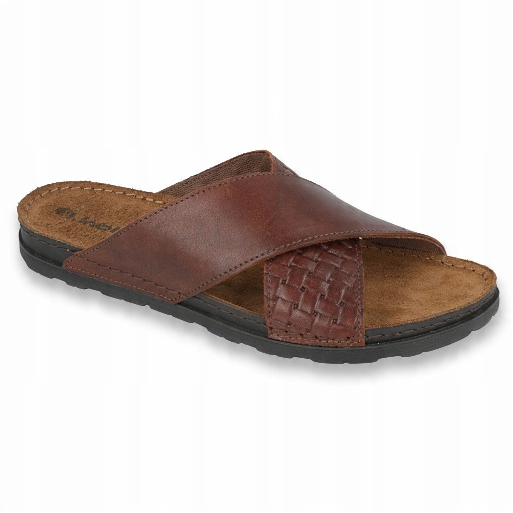 

Brązowe Skóra naturalna Buty Klapki Inblu r.43