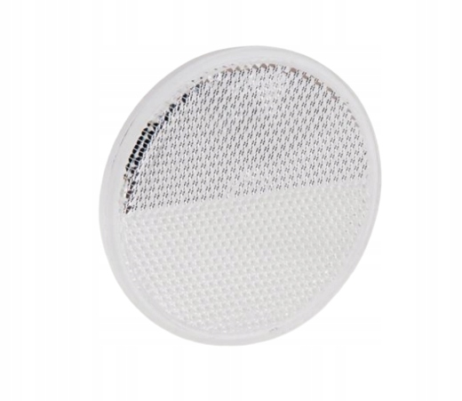 ODBLASK BIAŁY OKRĄGŁY 78mm PRZYKRĘCANY PRZYCZEP