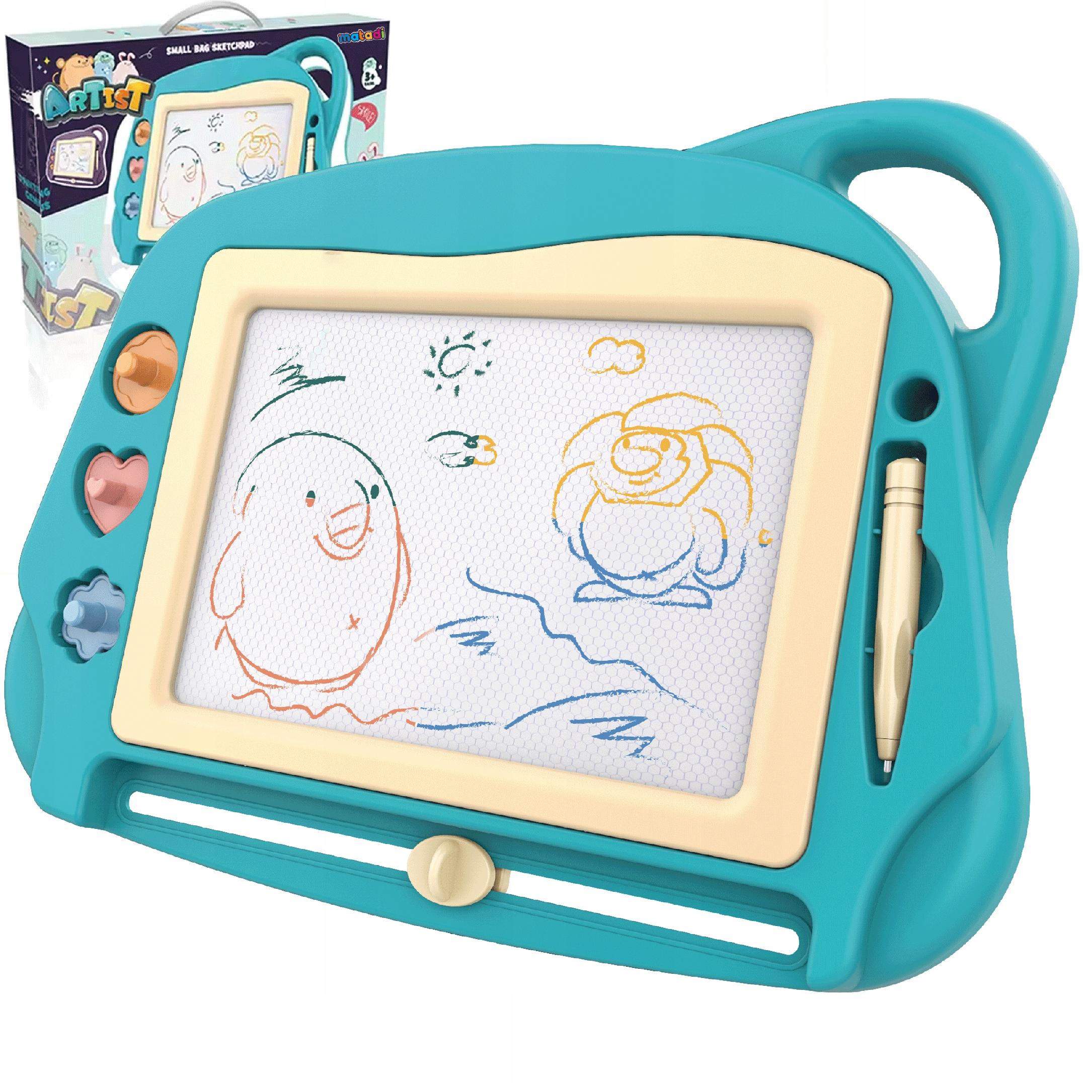 ZNIKOPIS DUŻA TABLICA DO PISANIA MALOWANIA DLA DZIECI + 3 STEMPELKI MATADI