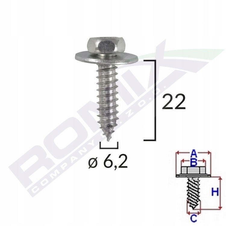 SPINKA SPINKI ŚRUBA WKRĘT NADKOLE OSŁONA UNIWERSAL Producent części Romix
