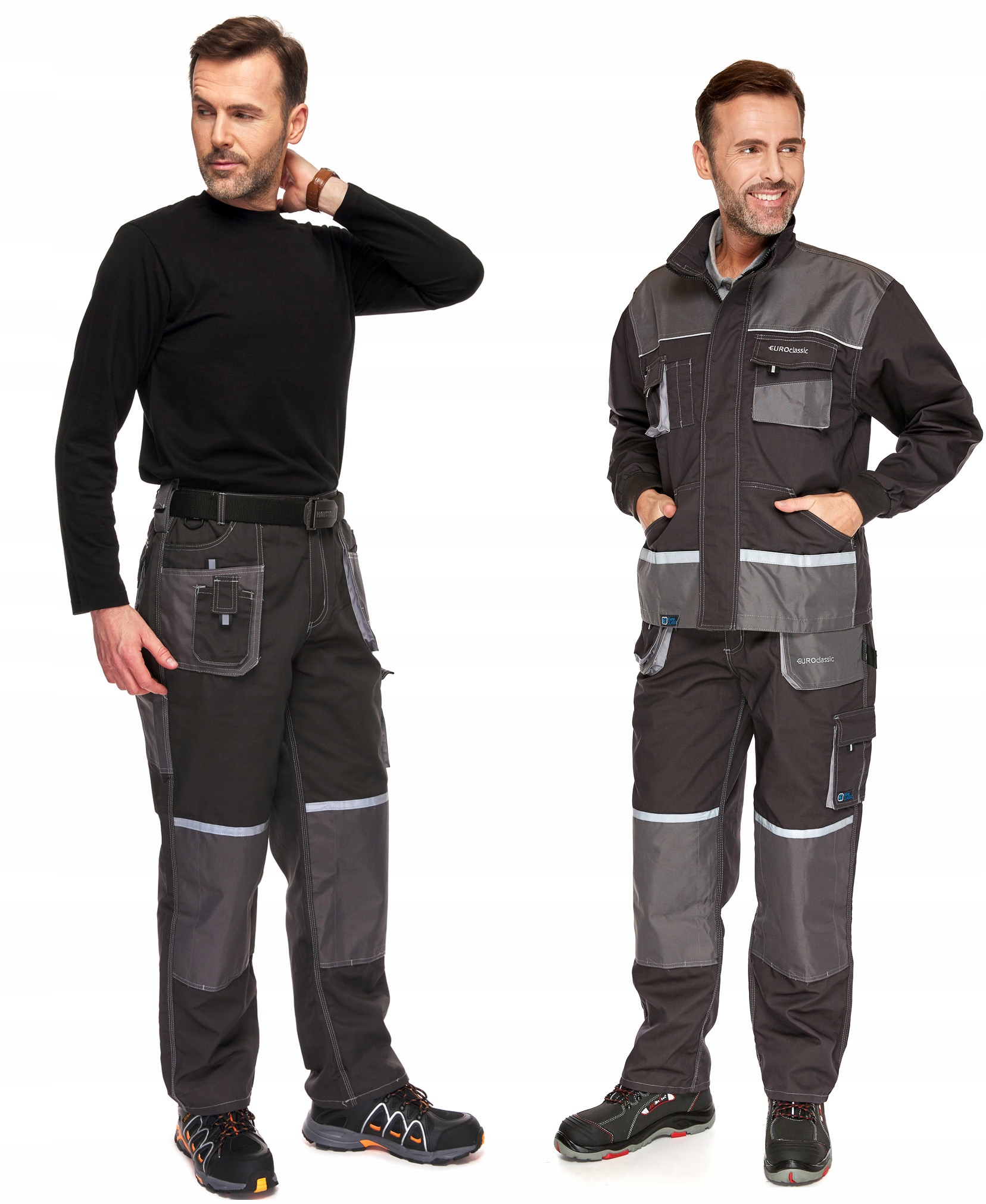 Рабочая одежда серая со светоотражающими элементами 50