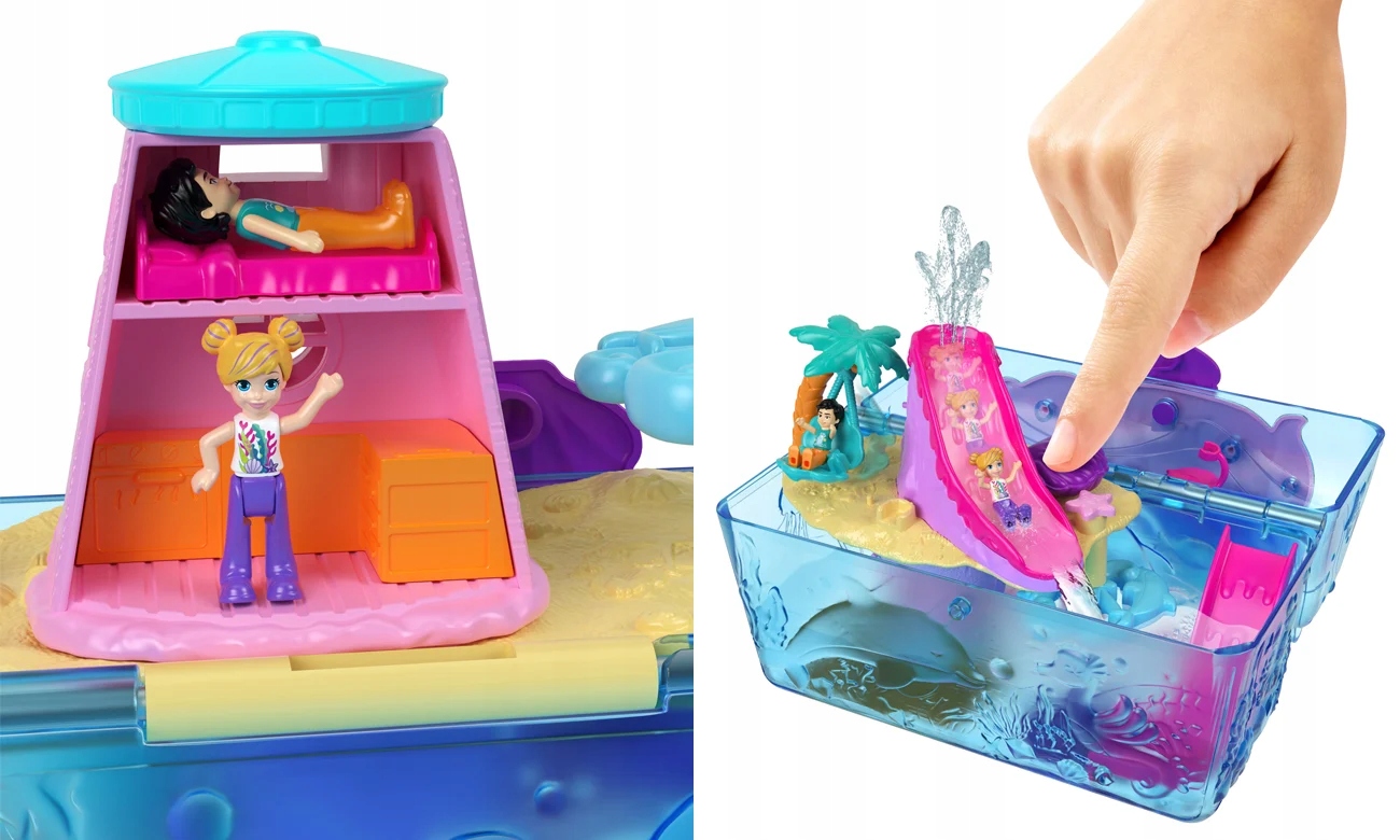 LALKA POLLY POCKET WYSPA SKARBÓW KUFEREK WYDERKA Efekty świetlne