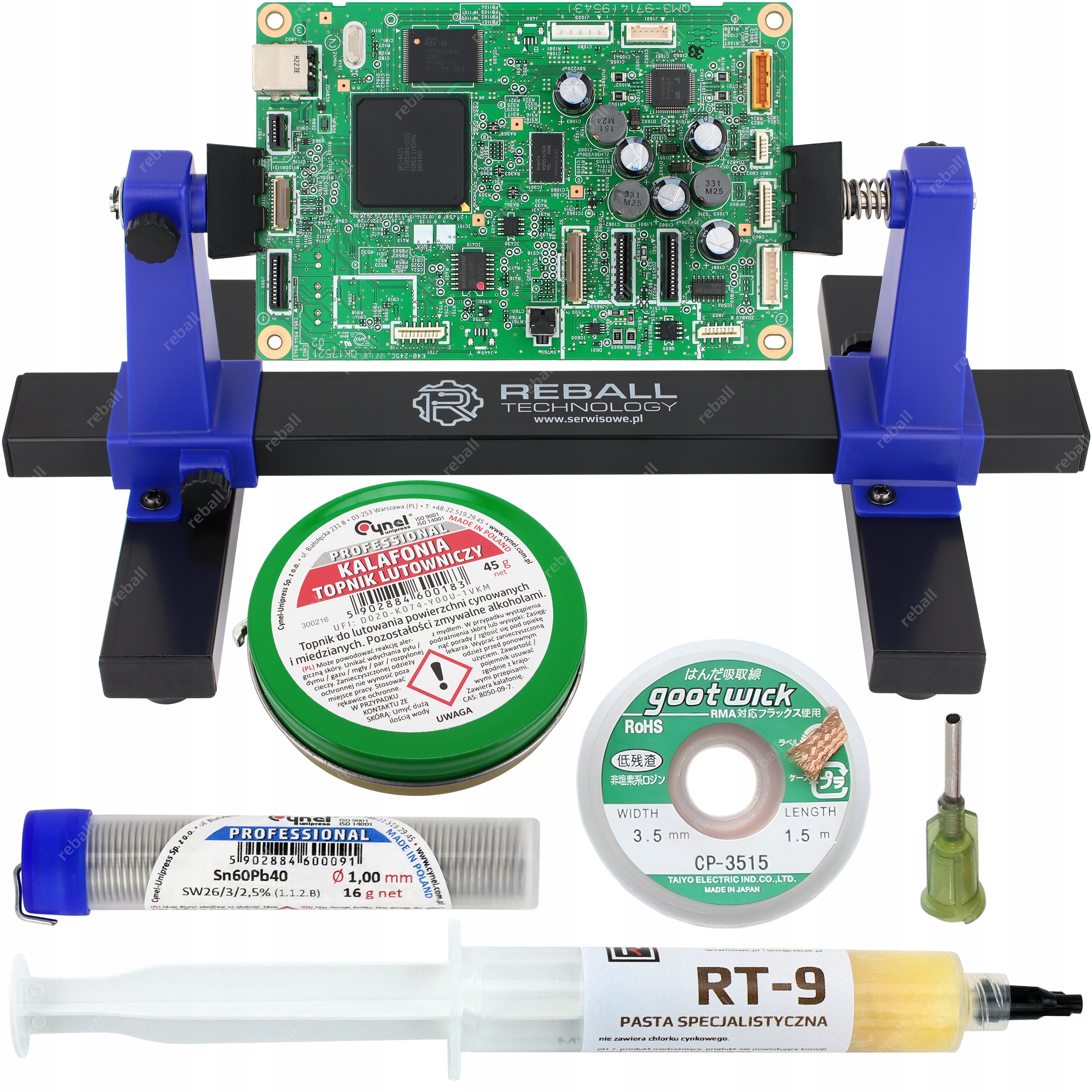 CYNA TOPNIK PASTA FLUX RT-9 KALAFONIA PLECIONKA + UCHWYT MONTAŻOWY ZD-11E