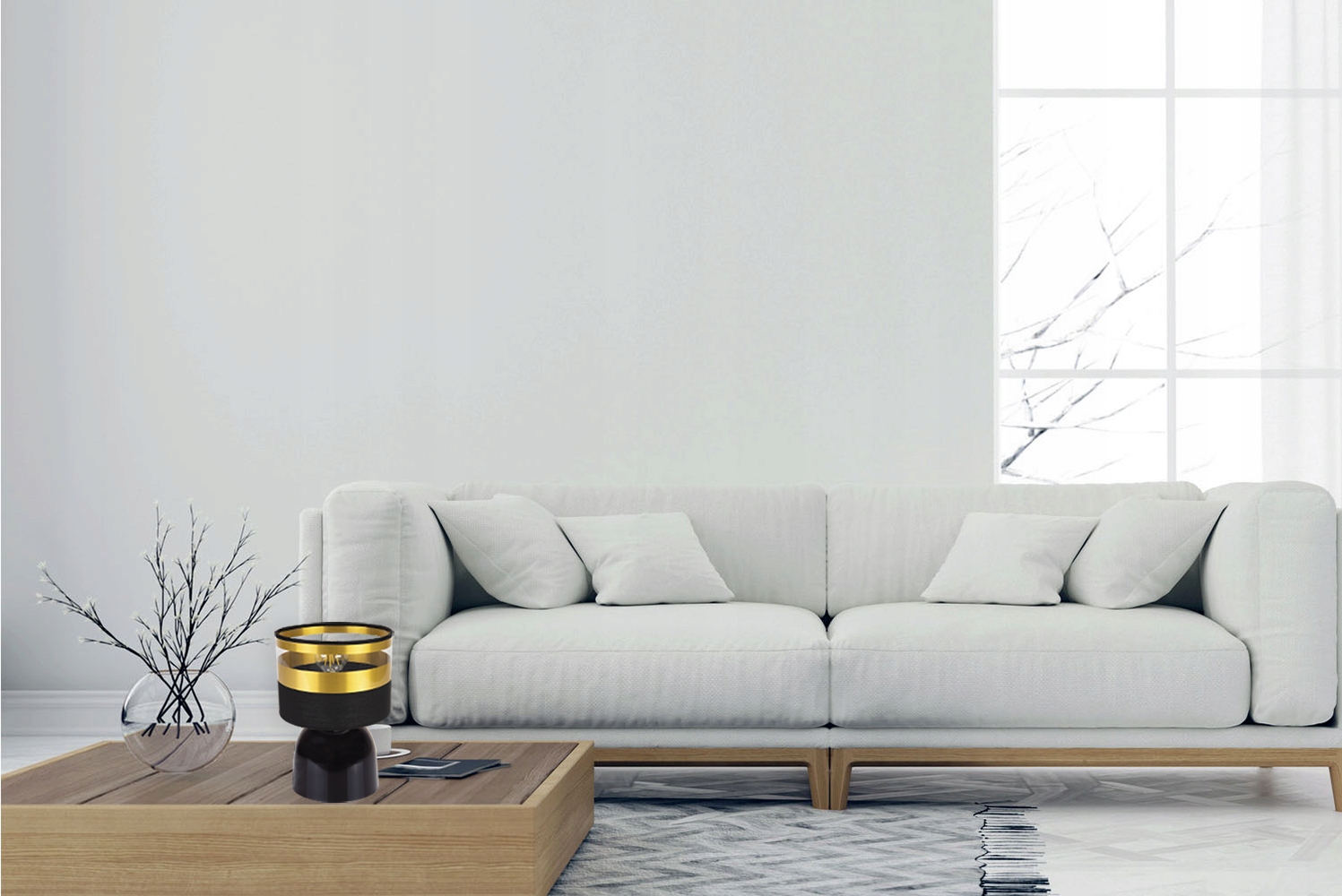 LAMPA STOŁOWA NOCNA ABAŻUR ZŁOTA WYBÓR LED Marka Light Home