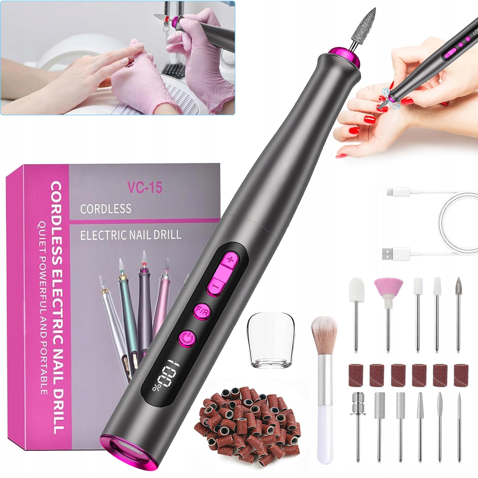 Leštička Na Nehty Profesionální Elektrický Pilník Na Nehty 35000 Rpm