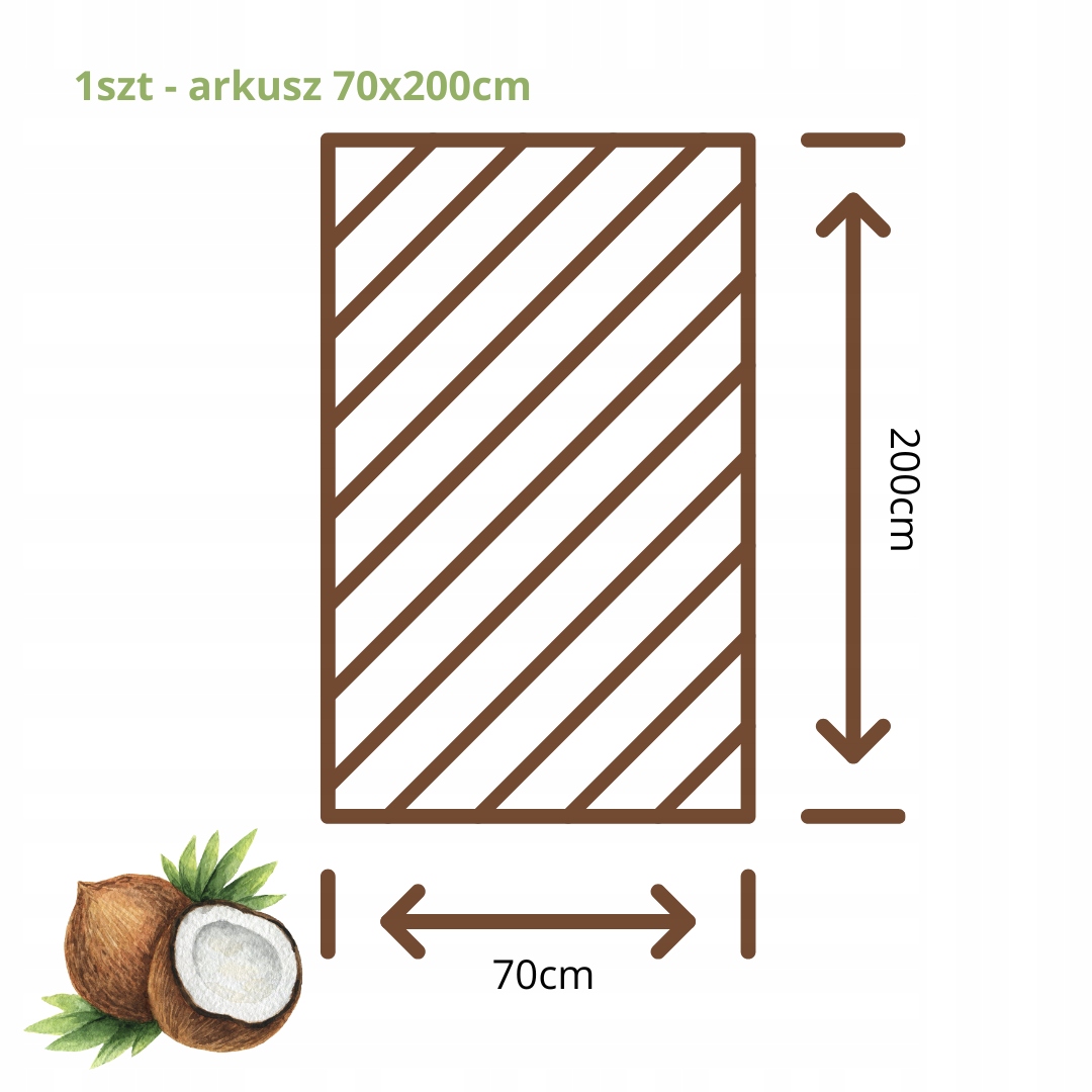 MATA KOKOSOWA 1000g/m2 70x200cm utwardzająca Model 70x200