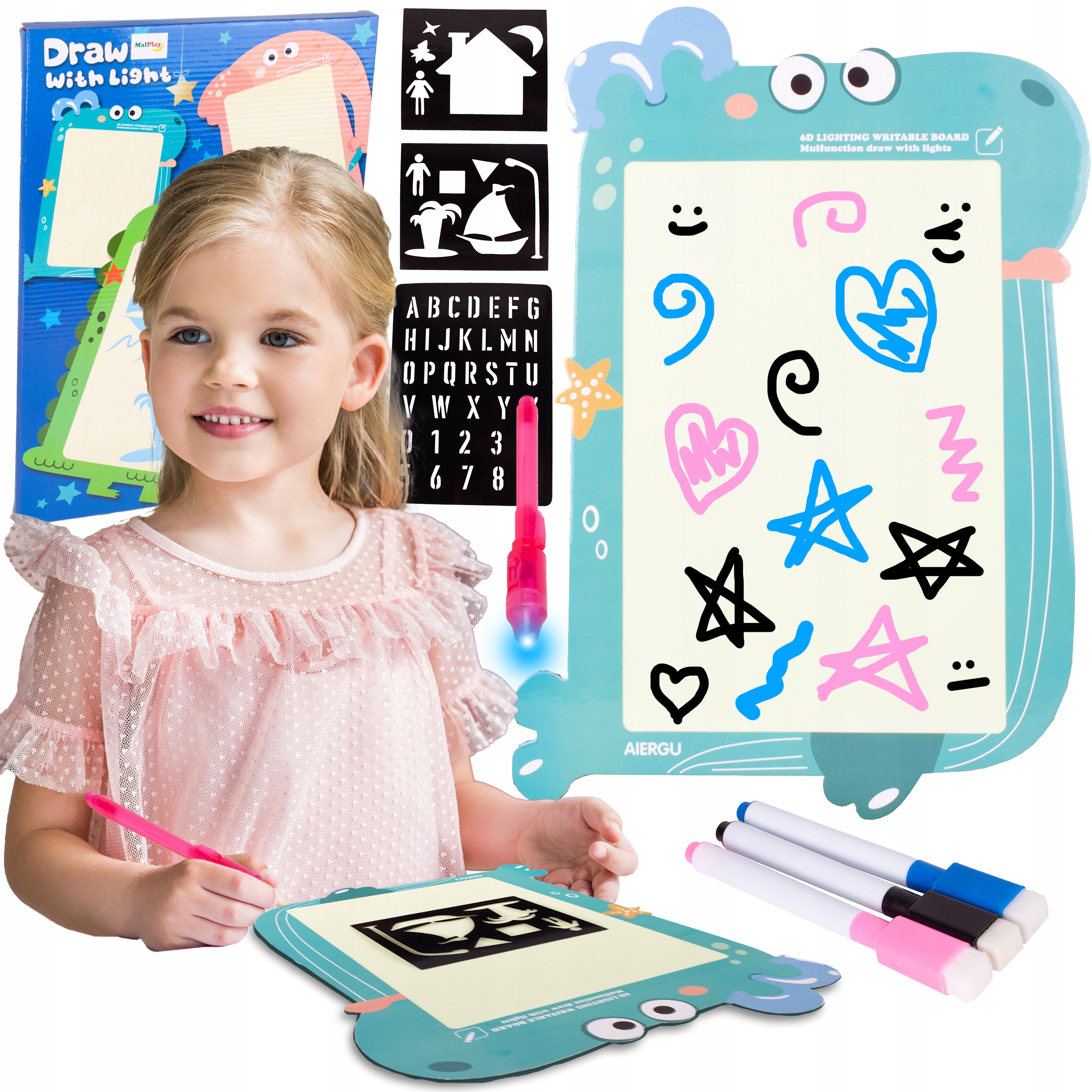 

Magiczna Tablica Do Pisania Światłem Led Alfabet