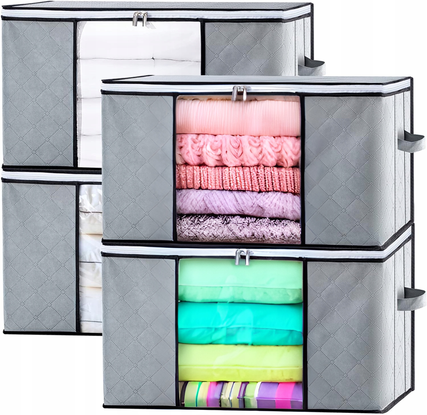 Úložné boxy na oblečení Organizér do skříně 85L Sada 4 kusů