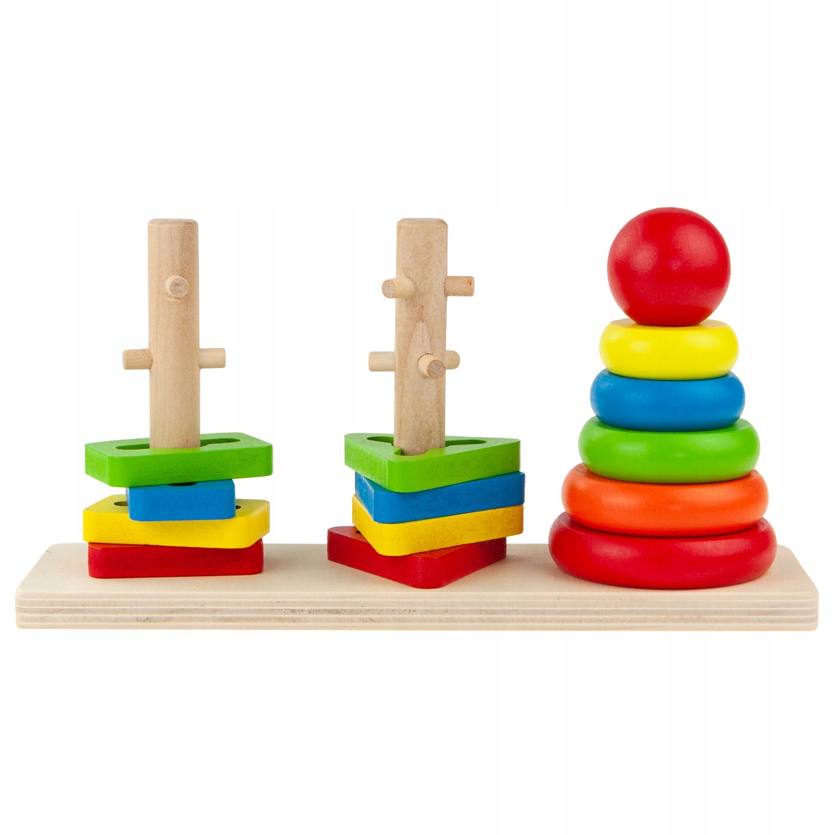 SORTER UKŁADANKA LOGICZNO ZRĘCZNOŚCIOWA DREWNIANA WIEŻA Z KLOCKAMI KRĄŻKAMI Kod producenta TG67023