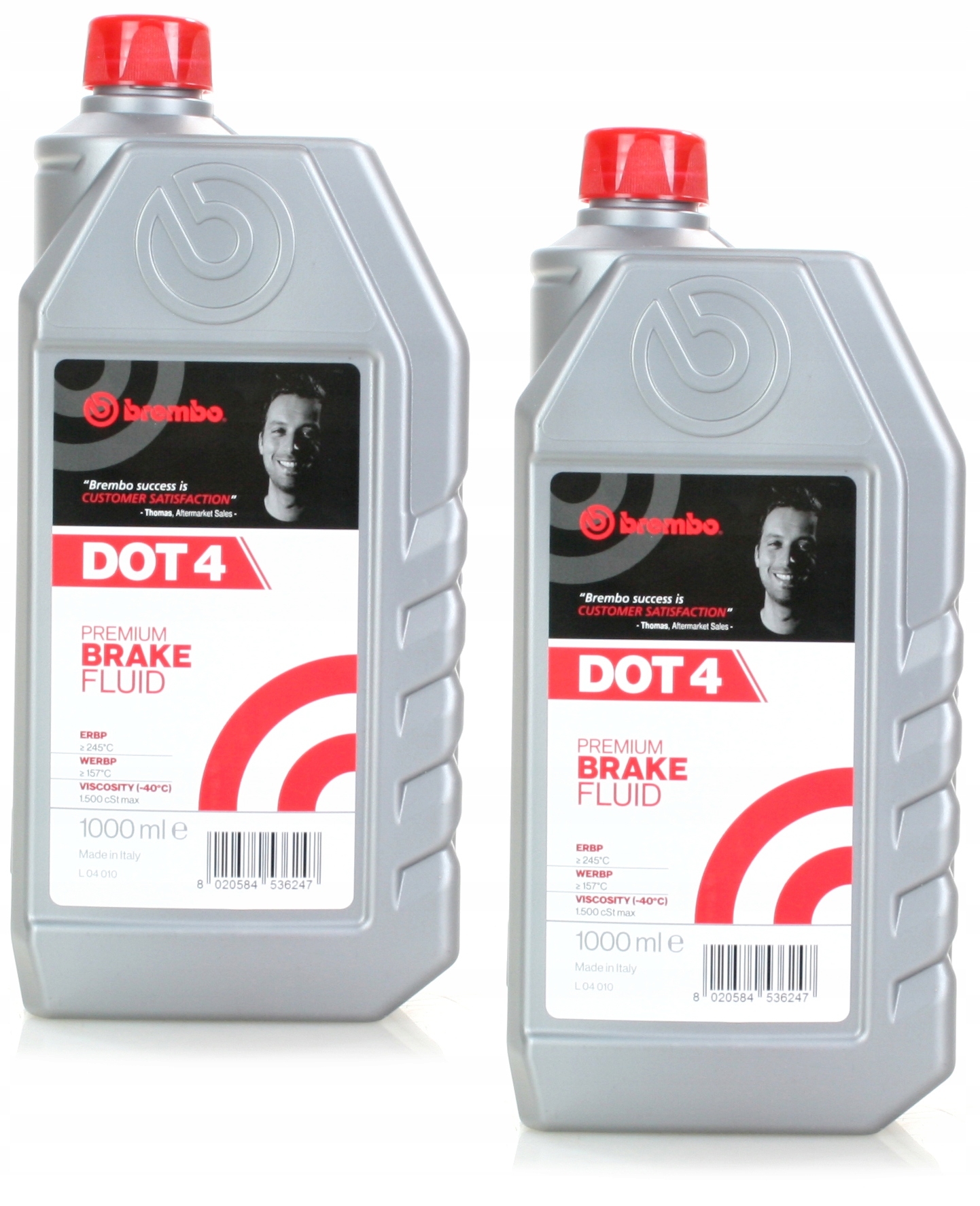 2× Płyn hamulcowy DOT 4 1L Brembo L 04 010
