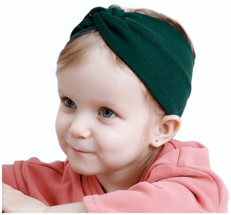 SZEROKA OPASKA TURBAN NA GŁOWĘ ZIELONA