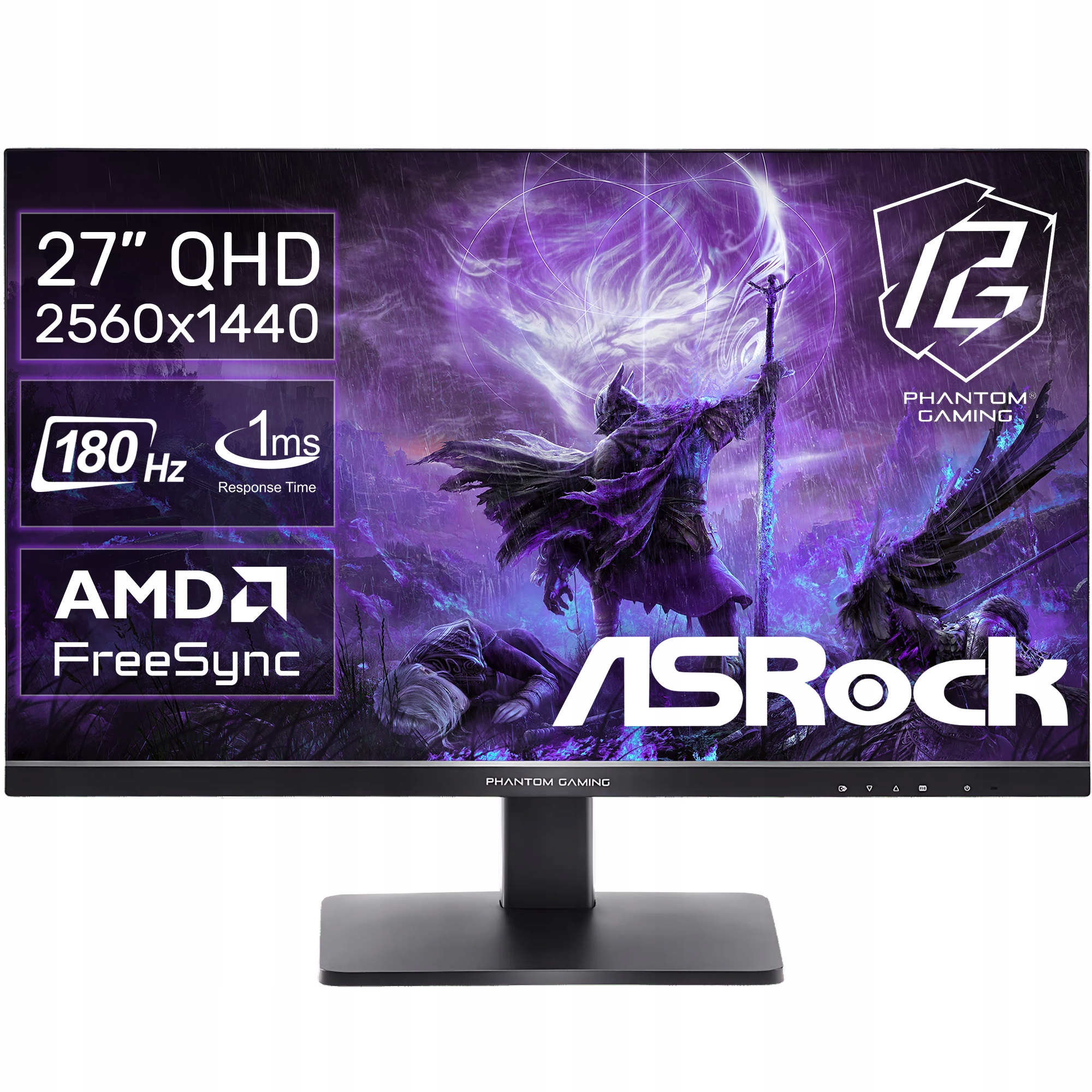 Herný Led monitor ASRock 27 palcov Phantom Ips Dp Qhd Hdr 180 Hz Reproduktory