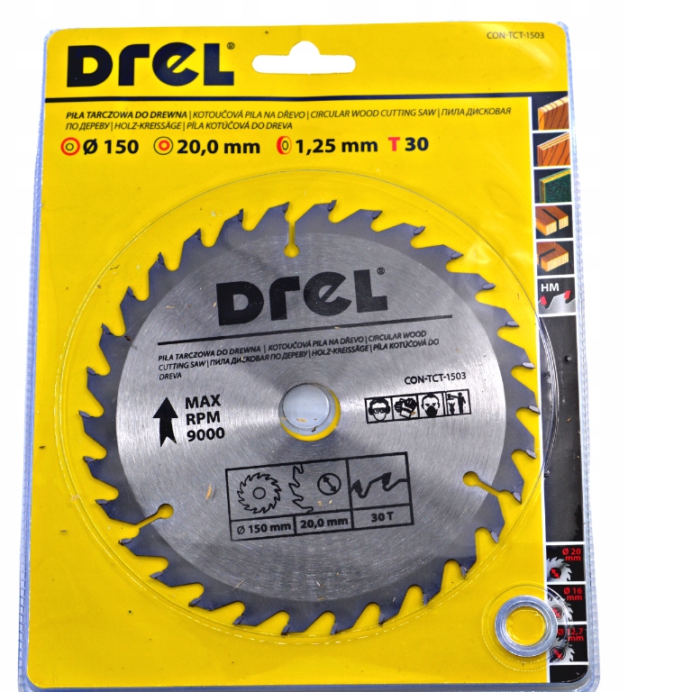 TARCZA DO DREWNA PIŁA WIDIOWA 150 X 20 mm 30T Marka Drel