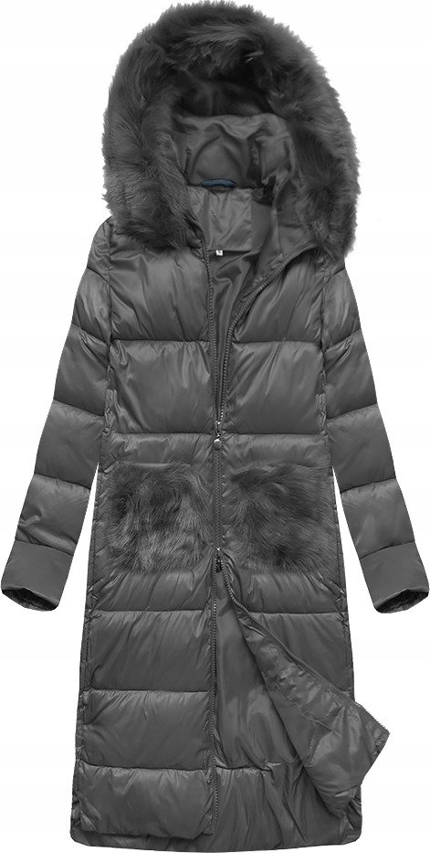 

Kurtka Płaszcz Długa Zimowa Parka Kaptur Futro S