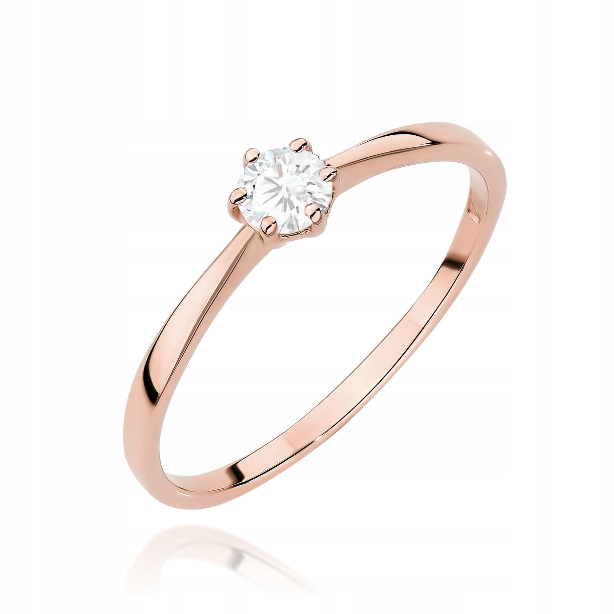 Prstýnek z růžového zlata 585 diamant na zásnuby jako dárek pro ženy