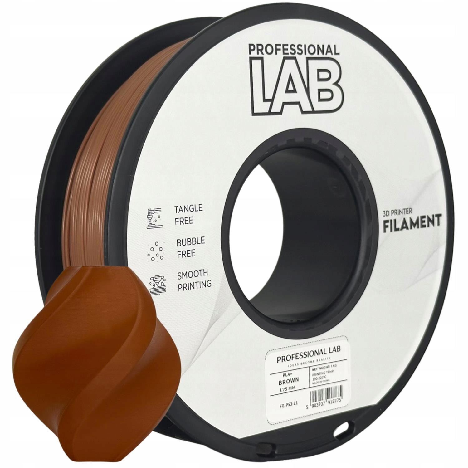 Filament PLA+ Professional Lab 1,75mm 1kg brązowy