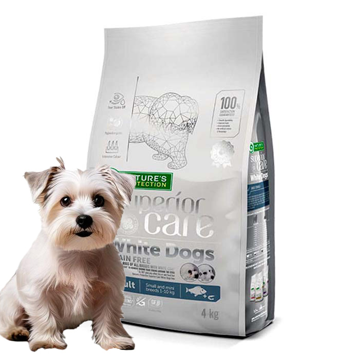 Levně Nature's Protection White Dog Adult White Fish 4kg suché krmivo pro psy