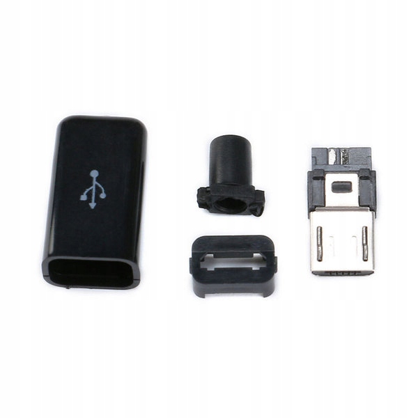 CZARNY WTYK WTYCZKA MĘSKA MICRO USB MICROUSB 5PIN Złącza wtyk microUSB typ B