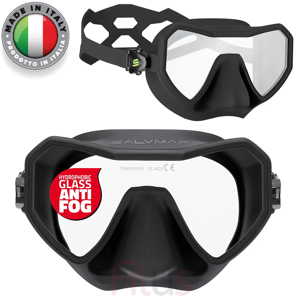 Maska Nurkowa Salvimar Neo Antifog Glass Freediving Łowiectwo Black czarna