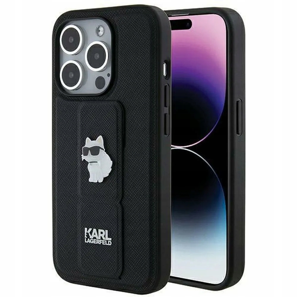 Karl Lagerfeld pouzdro pro Iphone 14 Pro Max KLHCP14XGSACHPK (Gripstand Saff)