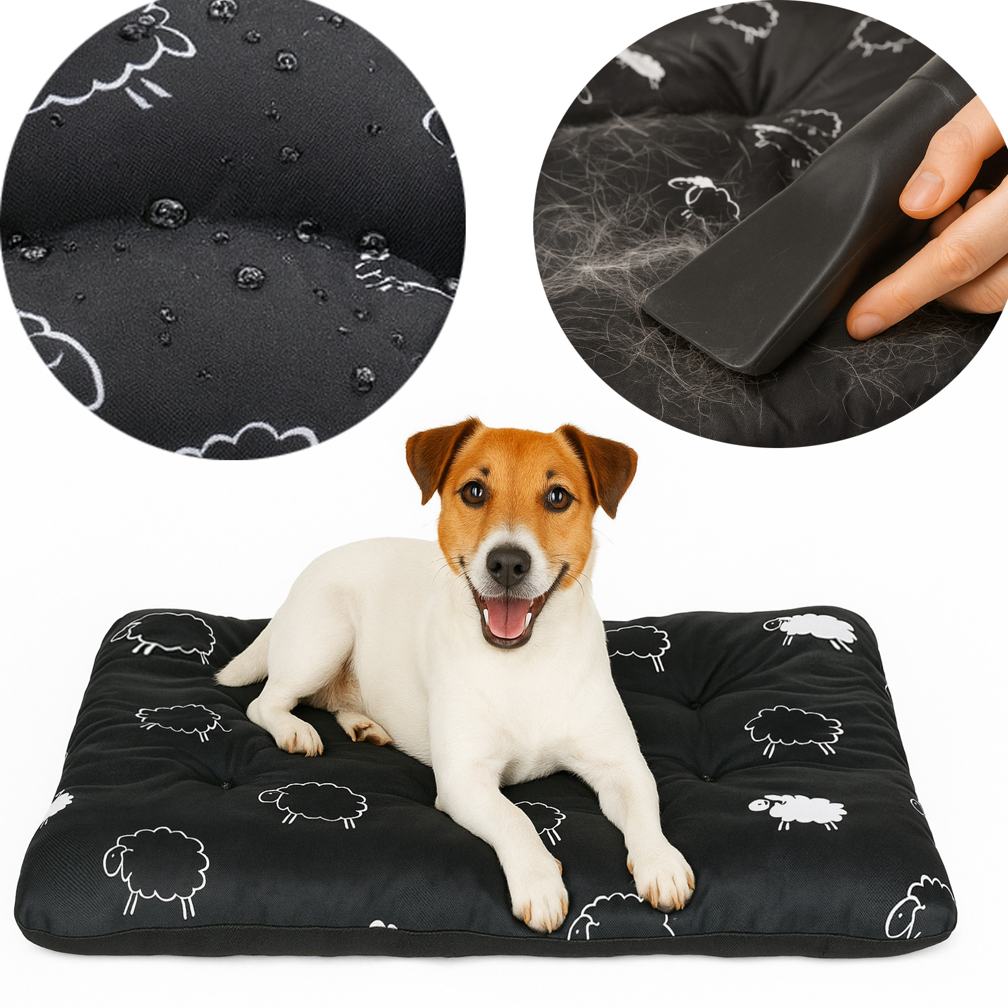 Levně Pelíšek pro psa pohodlná poduška kotec lehátko podložka 70x50 ovce Voděodolná