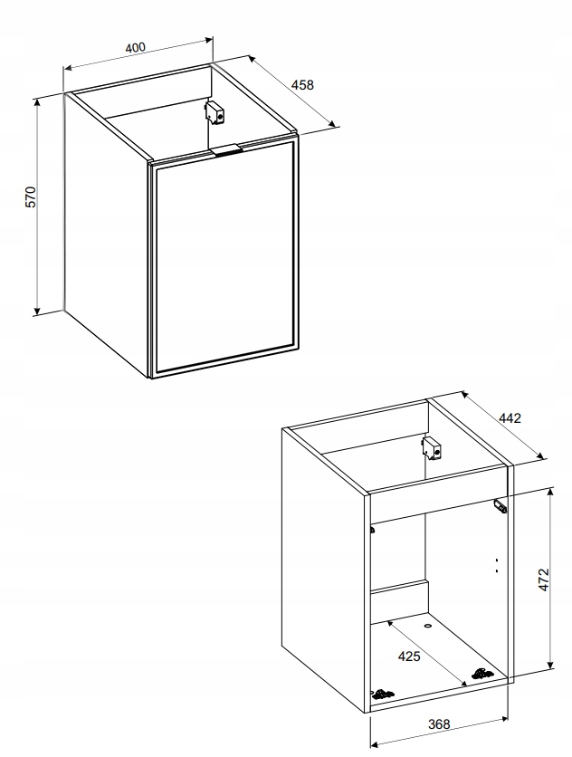 Skříňka pod umyvadlo 40 cm s košem na prádlo