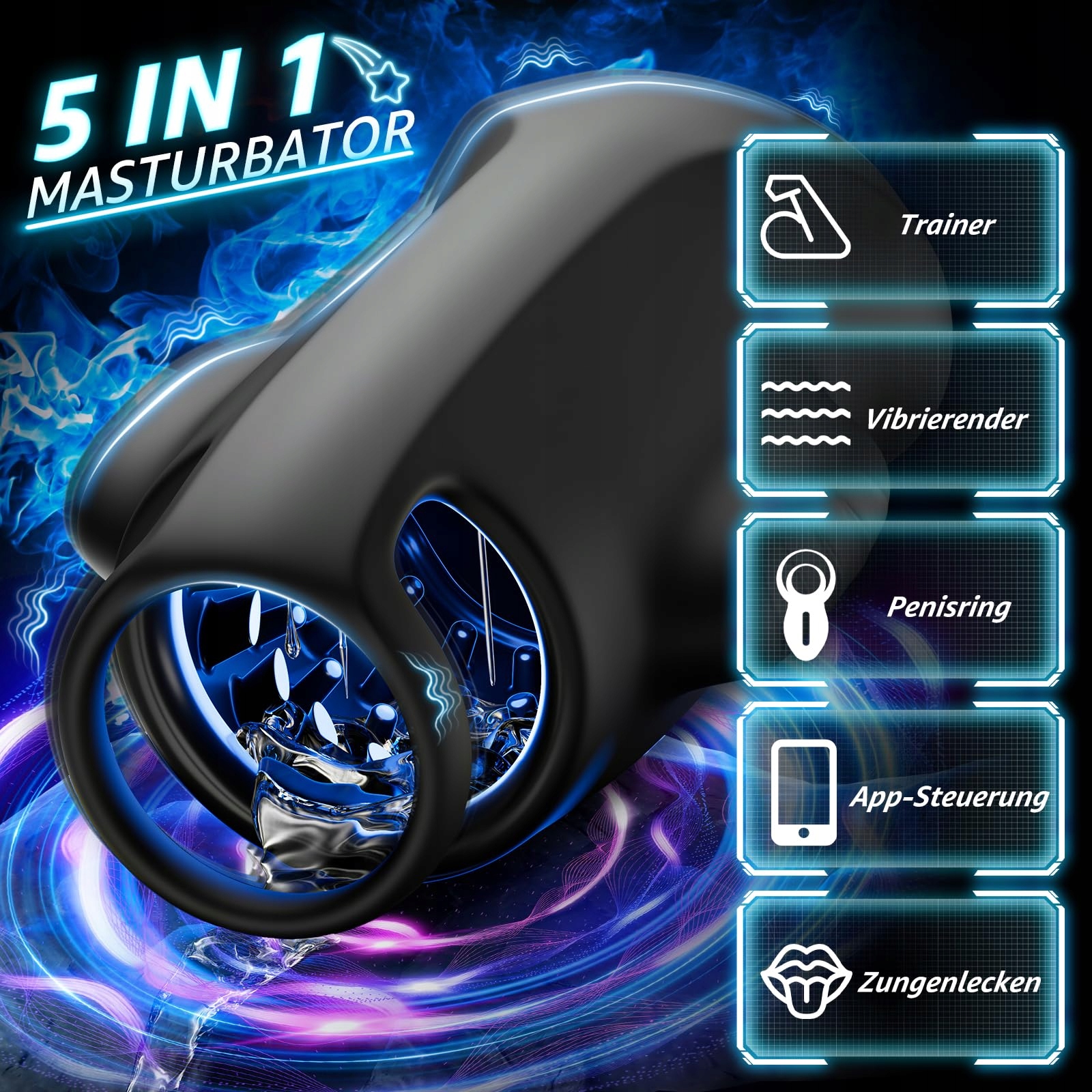 KEXYZ Masturbator Dla Mężczyzn Wibrator Eichel Stymulator 9 Trybów Wersja 1 — miniatura 2