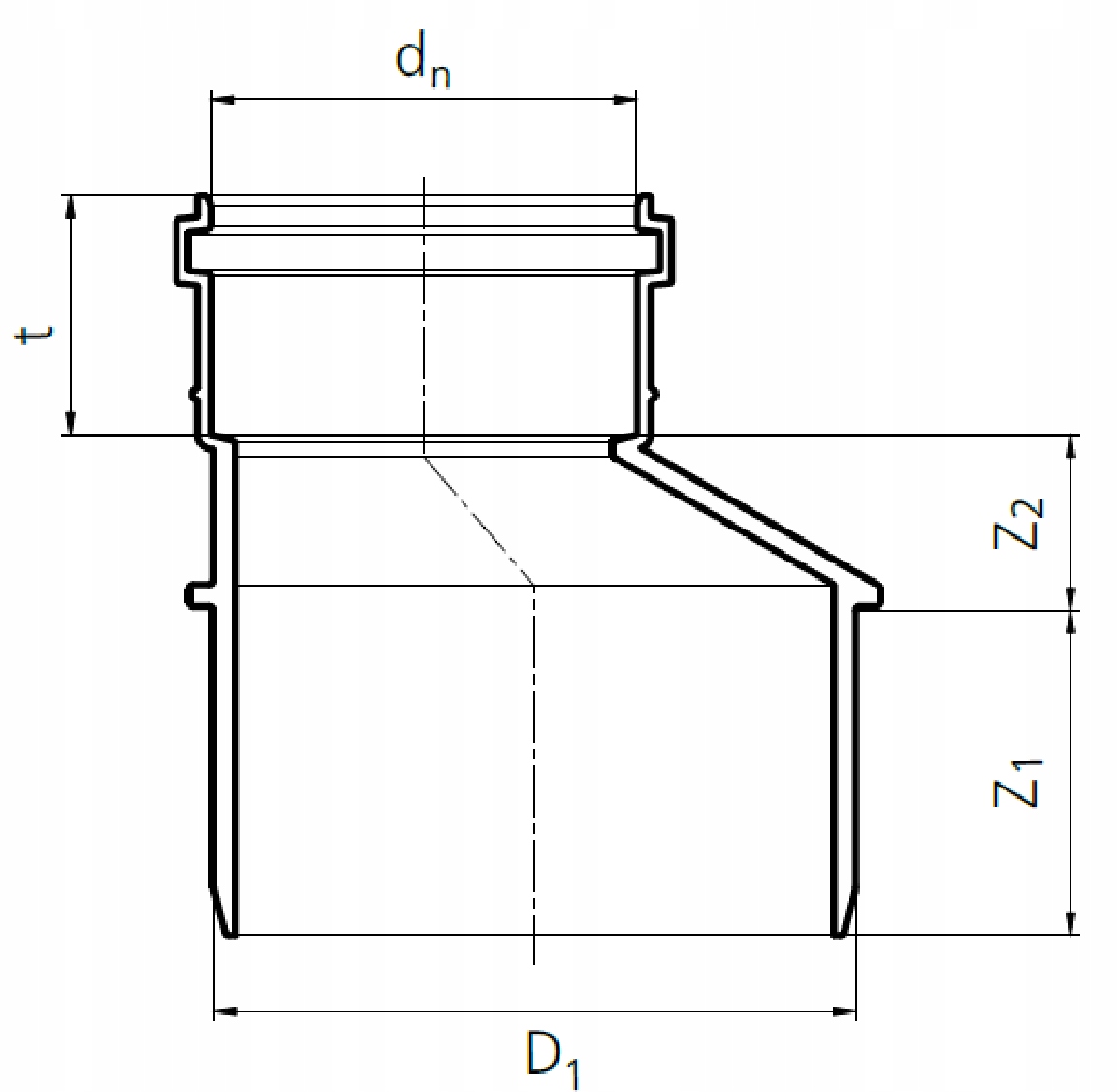 REDUKCJA KANALIZACYJNA 50/40 BIAŁA PIPELIFE Typ kształtka