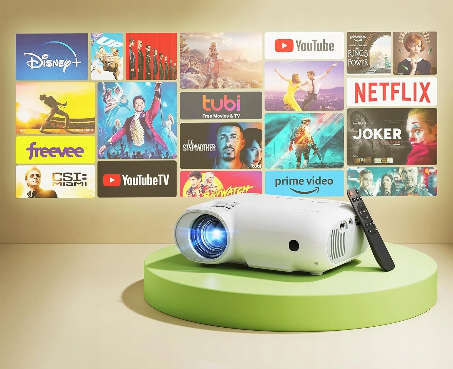 Projektor YOTON Y9 WiFi Bluetooth 15000 Lumen Full HD 1080P z torbą NETFLIX Stan opakowania oryginalne