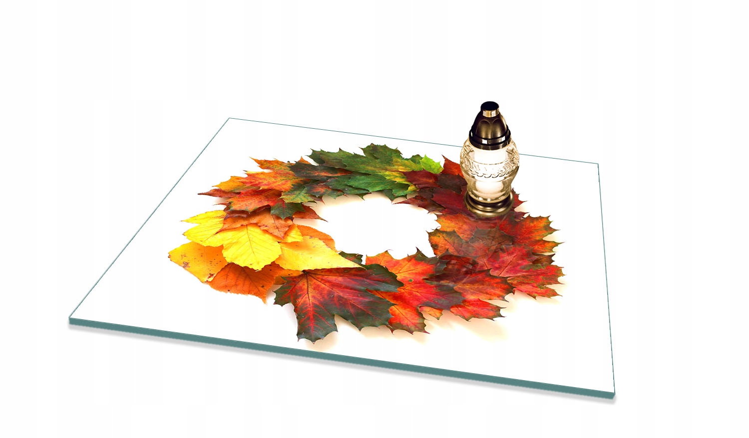 Podstavec pod Hřbitovní Svíčka Tvrzený hřbitov Pomník Listy 65x60 cm gumové nožičky