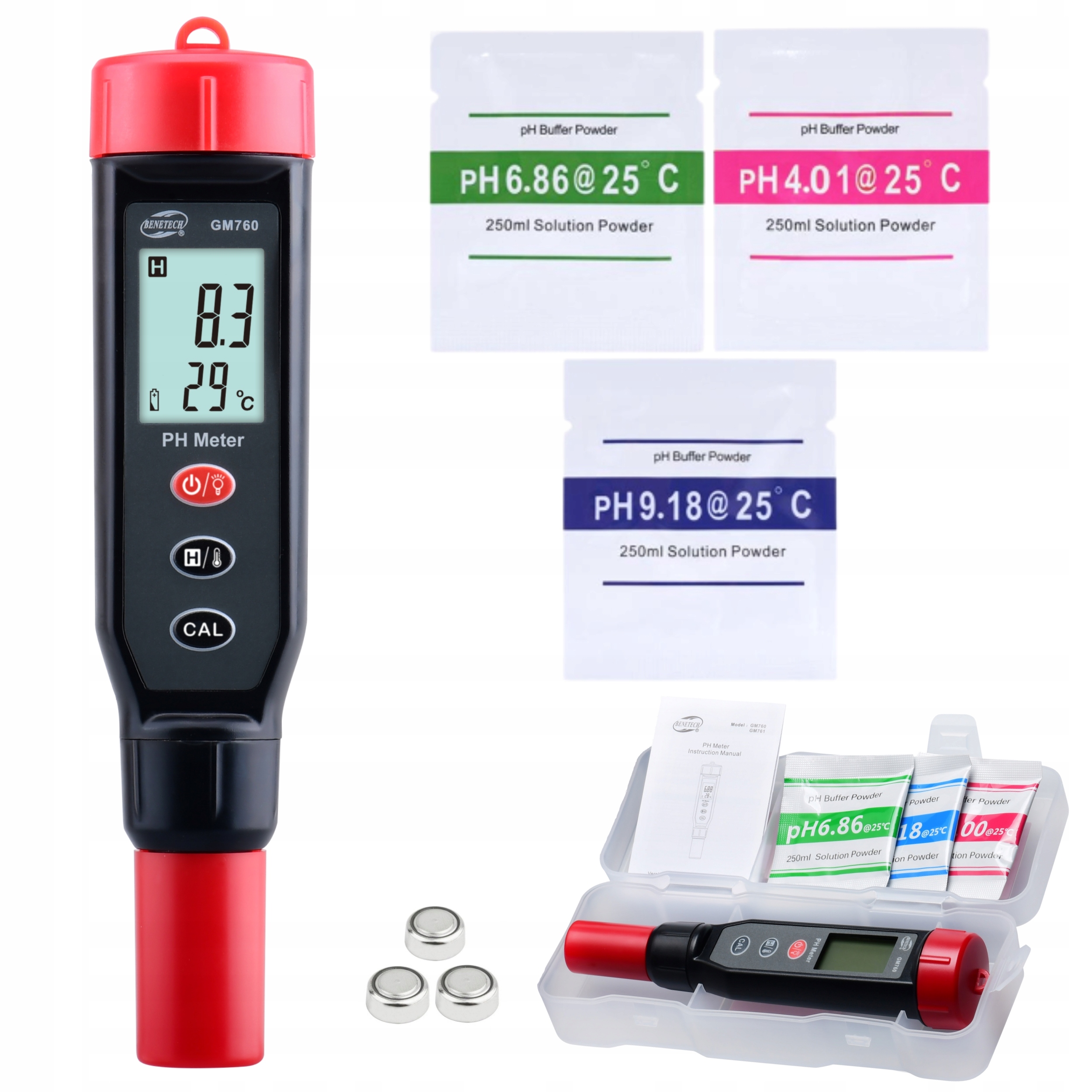 Měřič pH a Teploty Tester Vody Kyselinoměr Akvárium Atc Autokalibrace