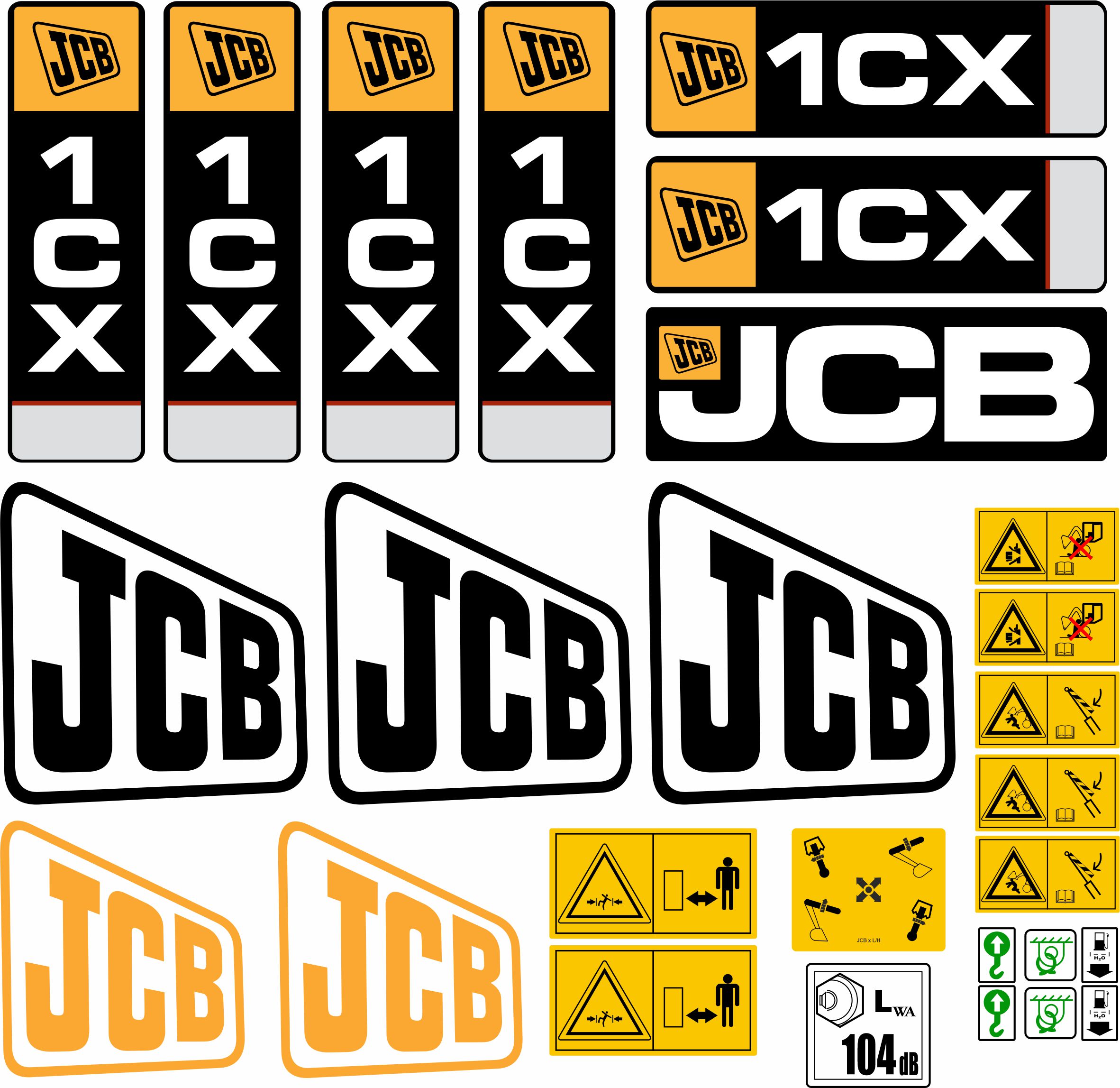 Samolepky Jcb 1CX Laminované Rypadlo Nakladač