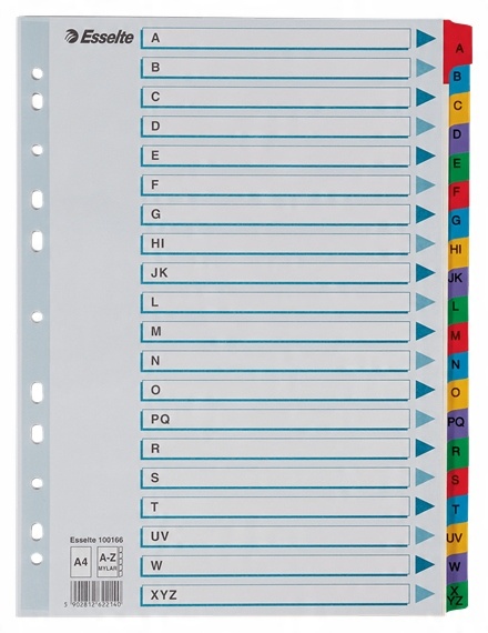 

Przekładki do segr. A4/A-Z Esselte Mylar