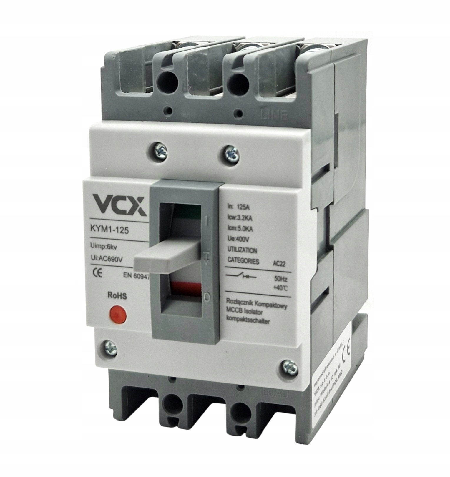Kompaktní Vypínač VCX Kym 3P 125A Odpojovač
